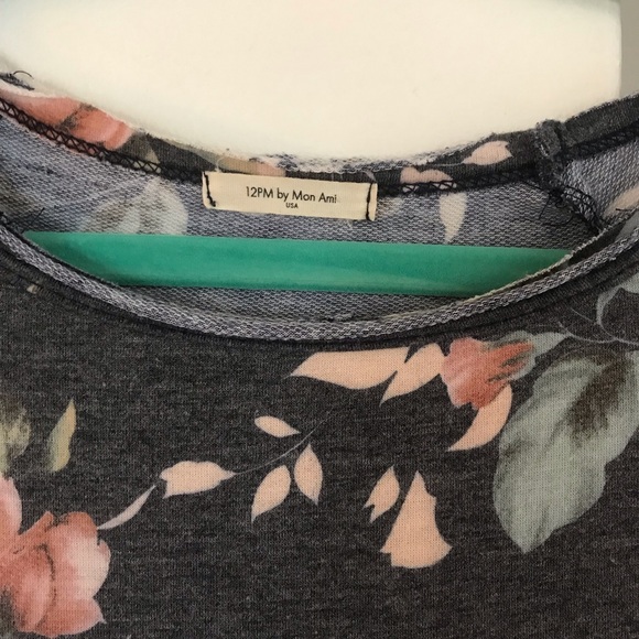 12 PM by Mon Ami heather grey floral shirt dress - Picture 3 of 6